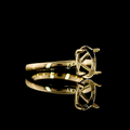 North-South Solitaire Prong Engagement Ring Setting in 18K Yellow Gold view 2