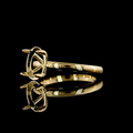 North-South Solitaire Prong Engagement Ring Setting in 18K Yellow Gold view 3