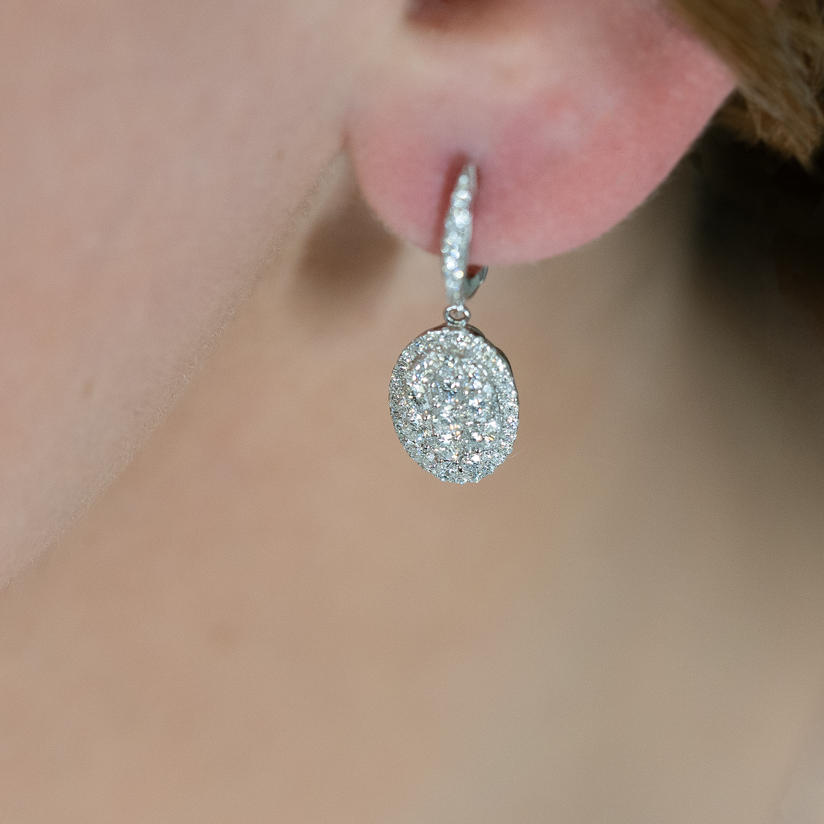 Drop Earrings in Pavé Diamonds - Laura Milman New York