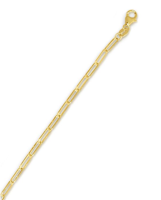 2.5mm Paperclip Chain Bracelet in 14K Yellow Gold