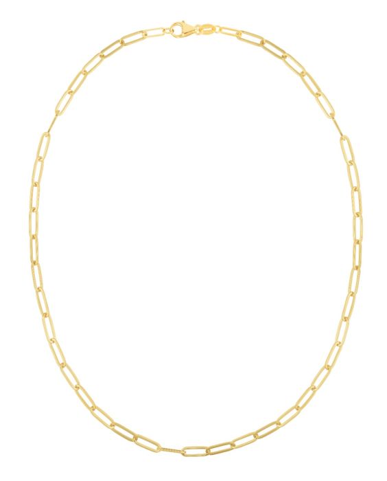 4.1mm Paperclip Chain Bracelet in 14K Yellow Gold