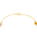 Pear Mixed Gemstone Station Bracelet in Yellow Gold view 3