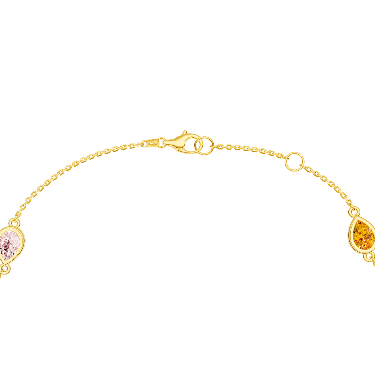 Pear Mixed Gemstone Station Bracelet in Yellow Gold — view 3 — Laura Milman New York