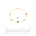 Pear Mixed Gemstone Station Bracelet in Yellow Gold view 4