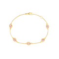 Pear Pink Morganite Station Bracelet in Yellow Gold view 1
