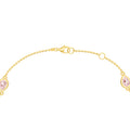 Pear Pink Morganite Station Bracelet in Yellow Gold view 3