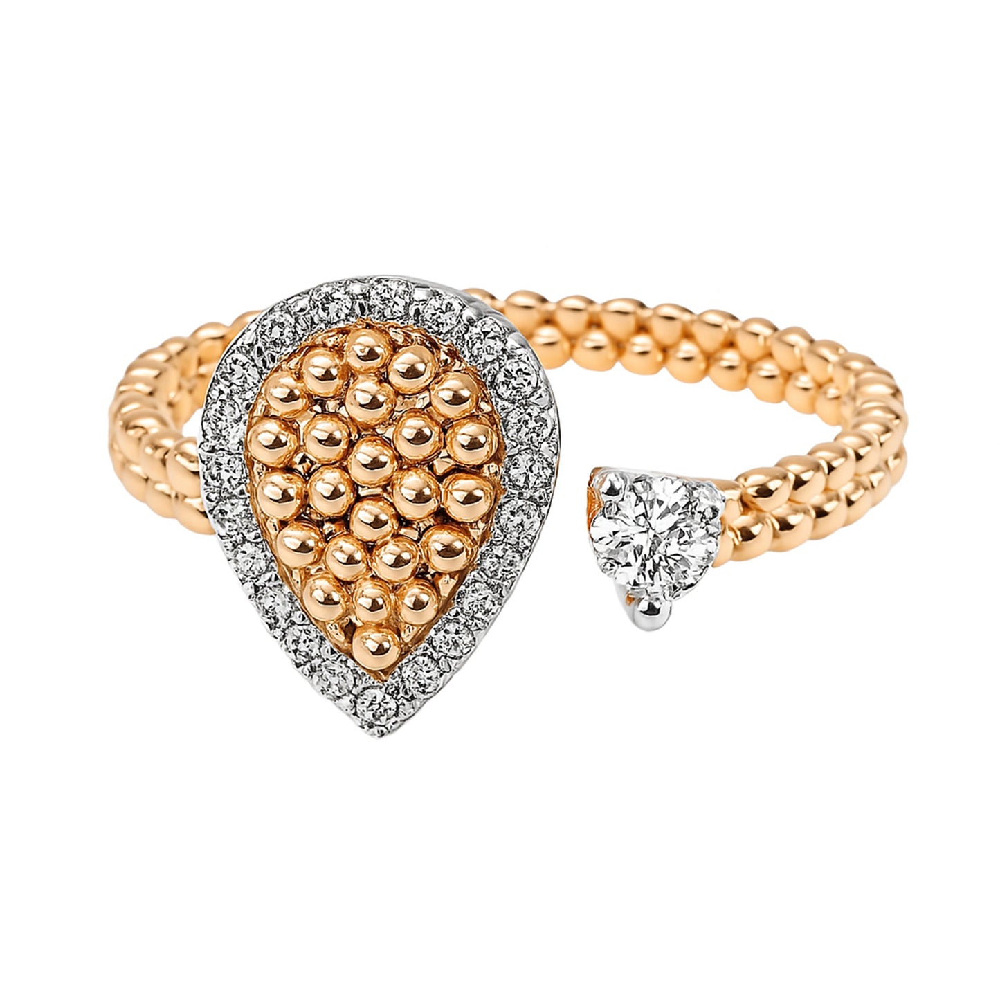 Pear Shaped Pave Ring