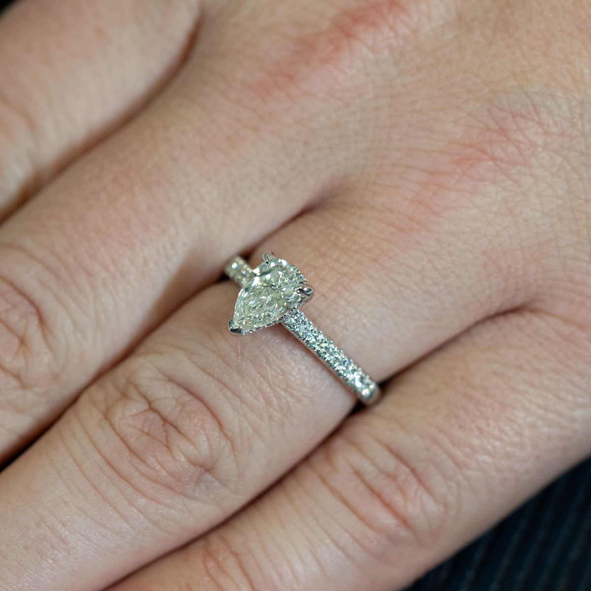 Pear Shaped Diamond Engagement Ring — Laura Milman New York