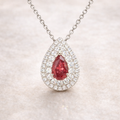 Garnet and Diamond Pendant (Lab Grown) - Laura Milman New York