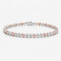 Pink and White Pear Bracelet in 18K White Gold and 18K Rose Gold view 1