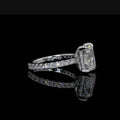 Radiant Pavé Hidden Halo Setting in 14K or 18K White Gold view 1
