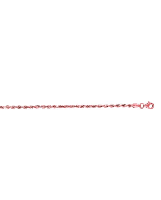 2.3mm Rope Chain Necklace in 14K Rose Gold