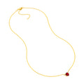 Red Garnet and Diamond Pendant Necklace in Yellow Gold view 3