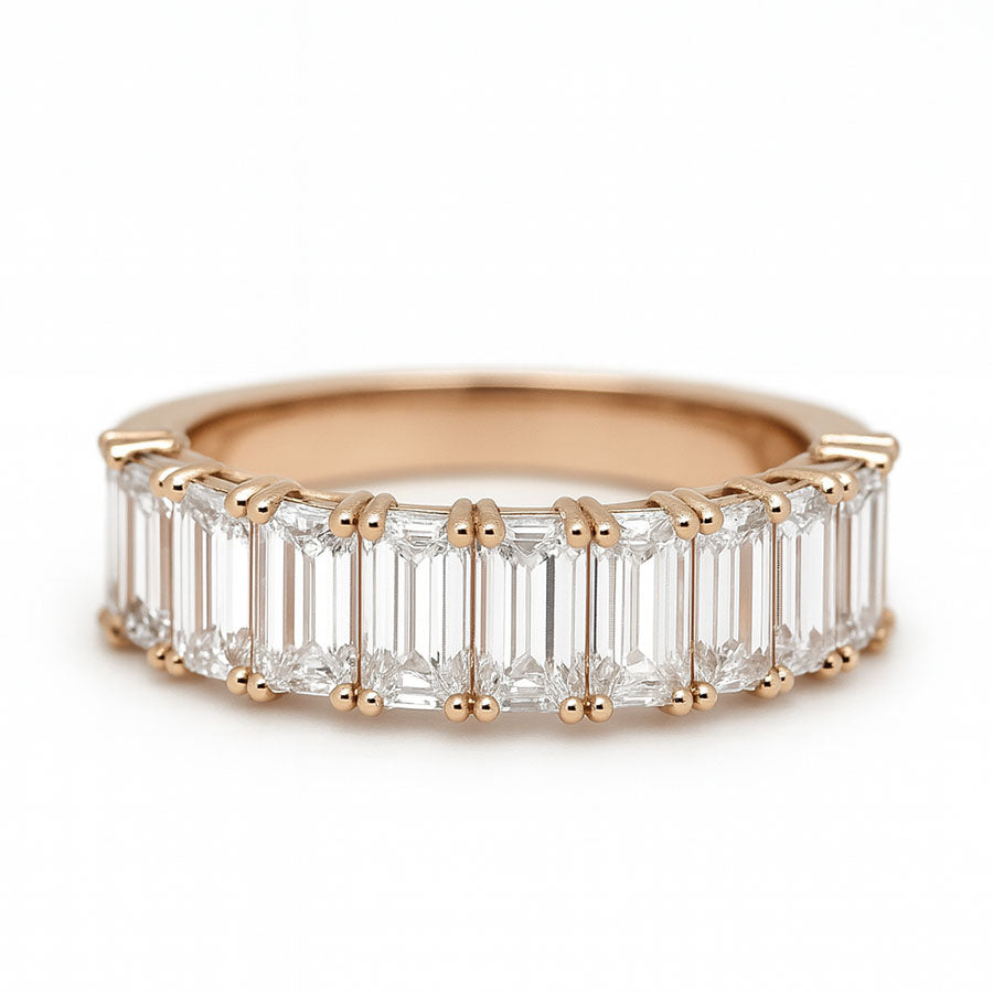Rose Gold Band with White Sapphires — Laura Milman New York