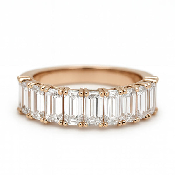 Rose Gold Band with White Sapphires