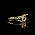 Round Hidden Halo Engagement Ring Setting in 14K Yellow Gold – 0.08 CT view 2