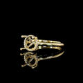Round Hidden Halo Engagement Ring Setting in 14K Yellow Gold – 0.08 CT view 3