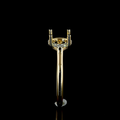 Round Hidden Halo Engagement Ring Setting in 14K Yellow Gold – 0.08 CT view 4