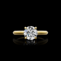 Round Hidden Halo Engagement Ring Setting in 14K Yellow Gold – 0.08 CT view 1
