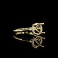 Round Hidden Halo Engagement Ring Setting in 14K Yellow Gold – 0.10 CT view 2