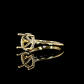 Round Hidden Halo Engagement Ring Setting in 14K Yellow Gold – 0.10 CT view 3