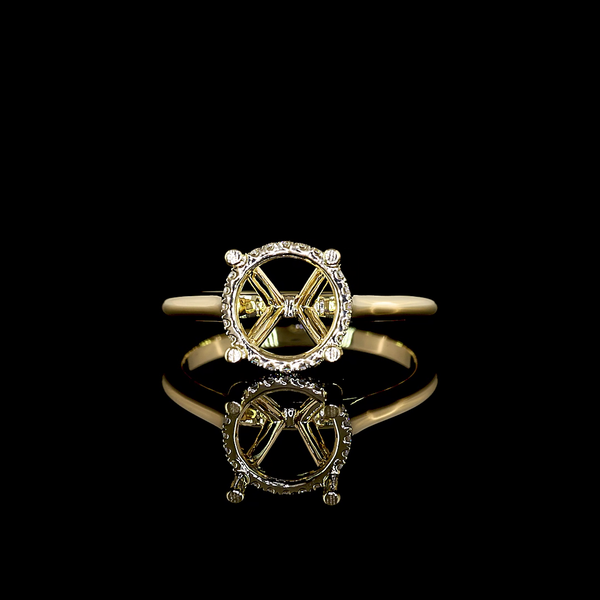 Round Hidden Halo Engagement Ring Setting in 14K Yellow Gold – 0.10 CT — Laura Milman New York