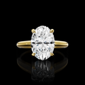 Round Hidden Halo Engagement Ring Setting in 18K Yellow Gold – 0.09 CT view 1