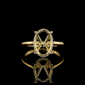 Round Hidden Halo Engagement Ring Setting in 18K Yellow Gold – 0.11 CT view 1