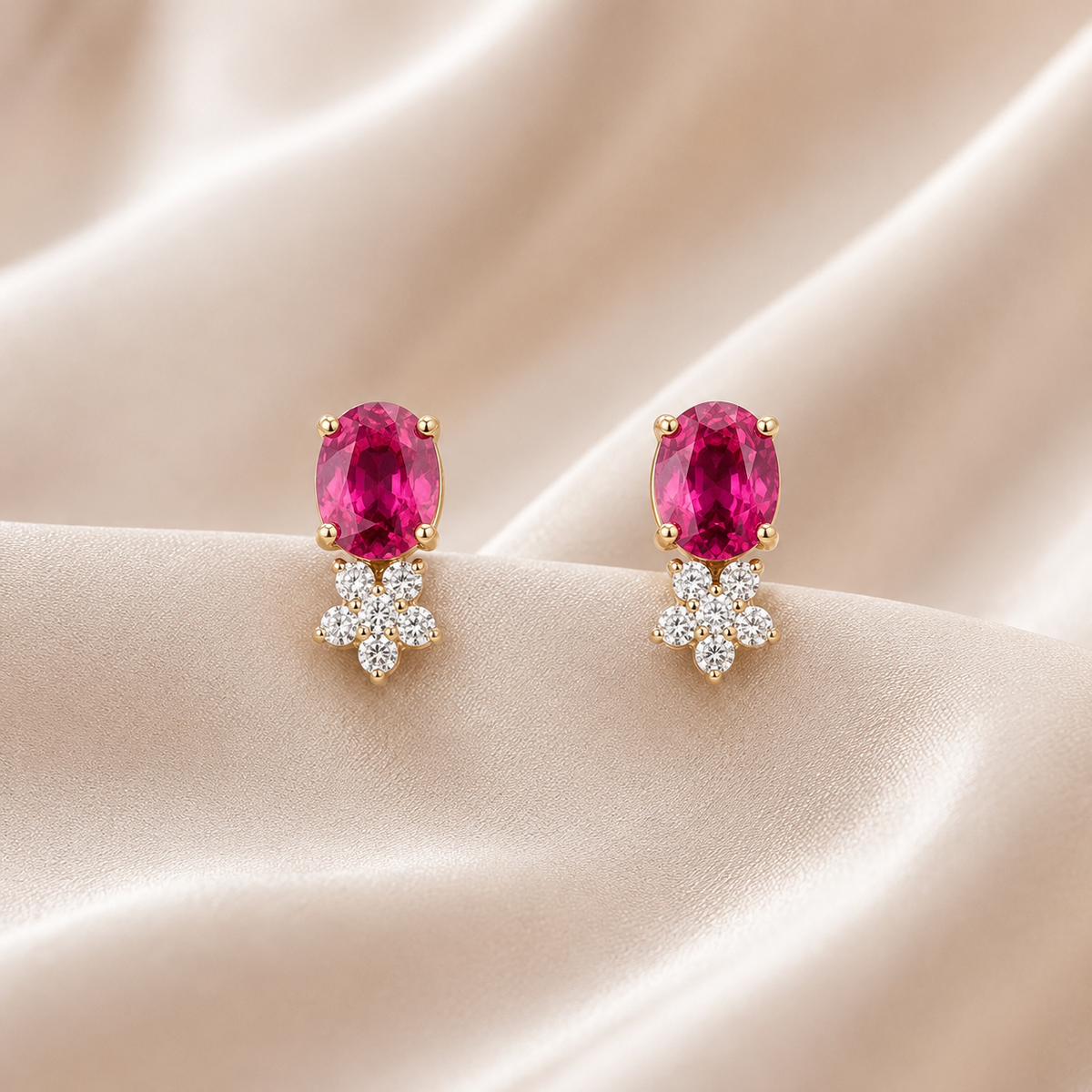 Ruby & Diamond Stud Earrings — Laura Milman New York
