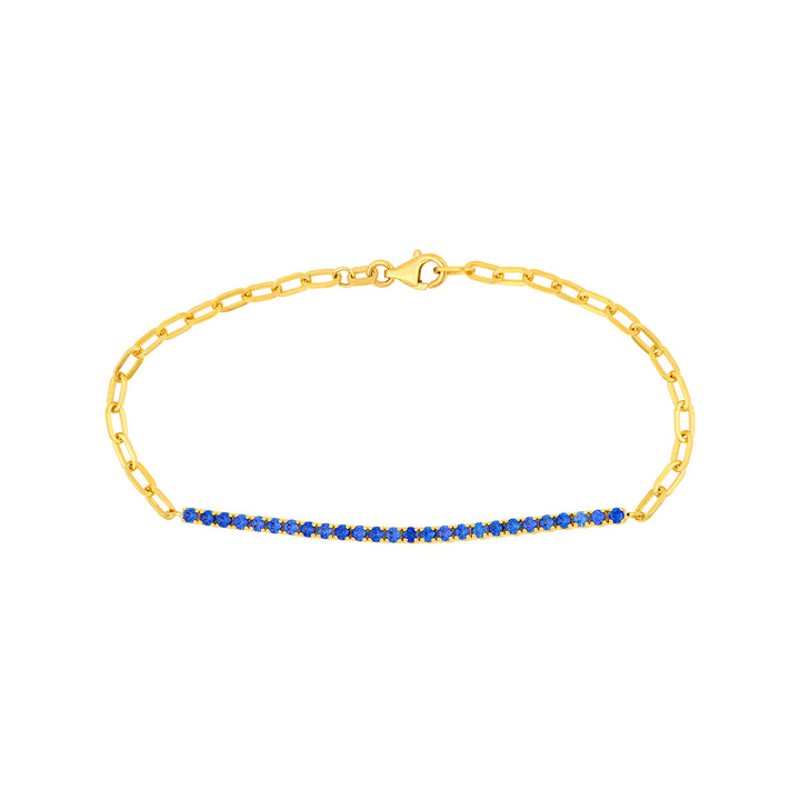 Sapphire Half Paper Clip and Half Tennis Bracelet