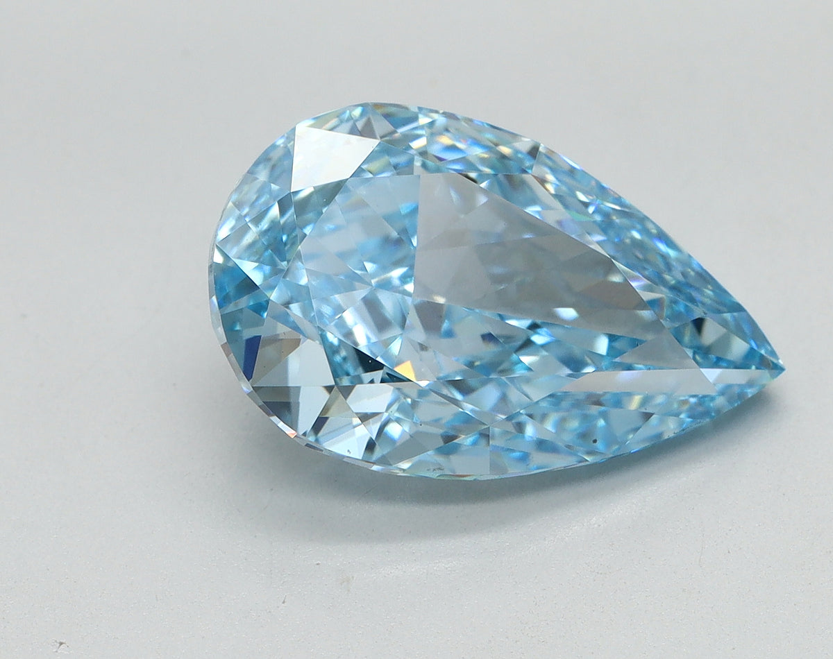 5.05ct Pear Fancy Vivid Blue Lab-Grown Diamond — VS2 | IGI
