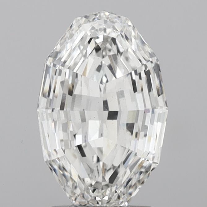 5.26ct Oval Polygon Step Cut, F VVS2 — IGI