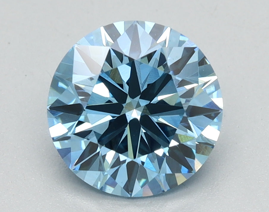 1.49ct Round Fancy Vivid Blue Lab-Grown Diamond — VS1 | IGI