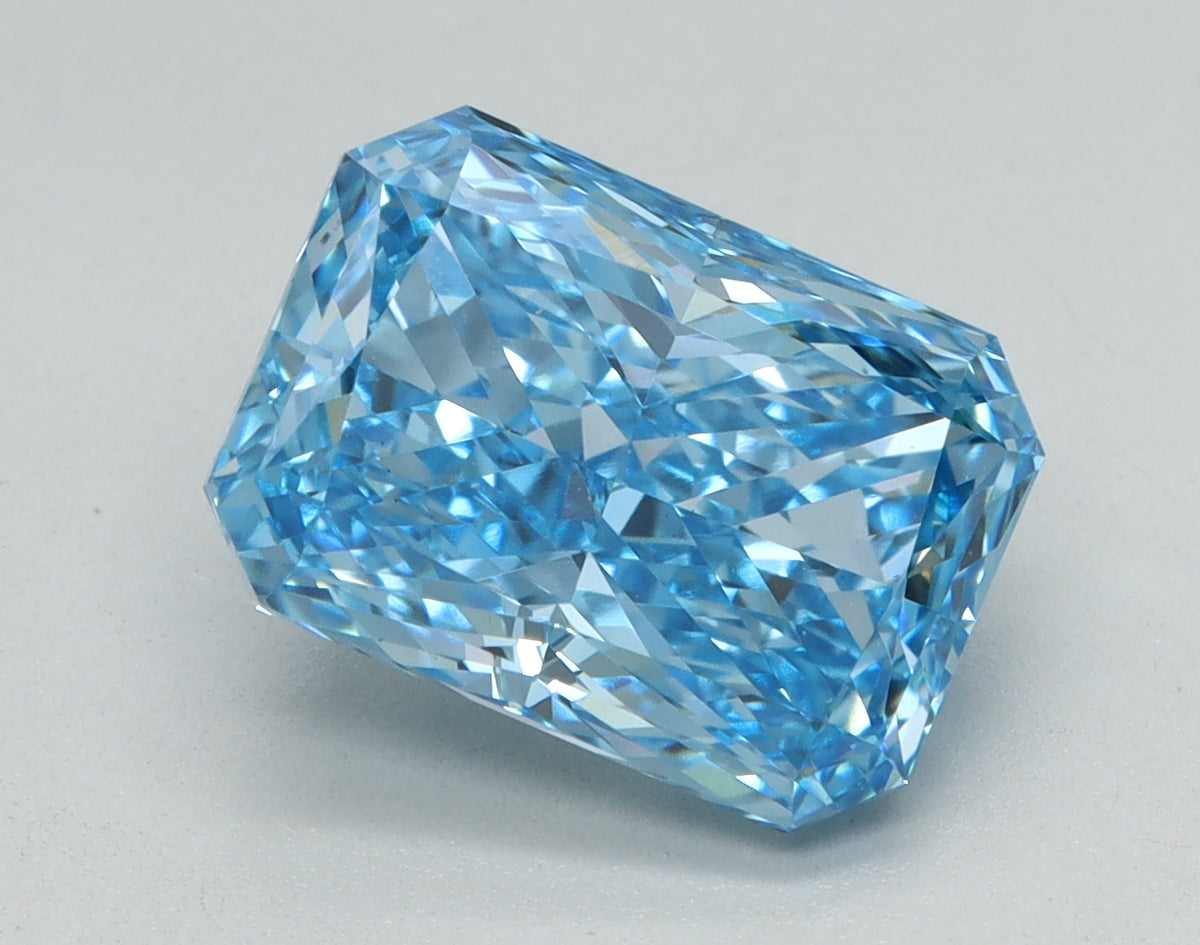 3.02ct Radiant Fancy Vivid Blue Lab-Grown Diamond — VS1 | IGI