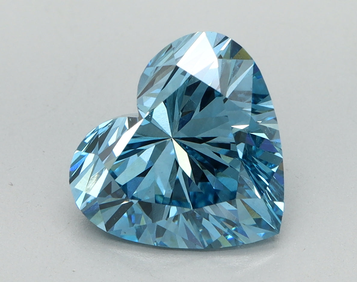 2.55ct Heart Fancy Vivid Blue Lab-Grown Diamond — VS2 | IGI