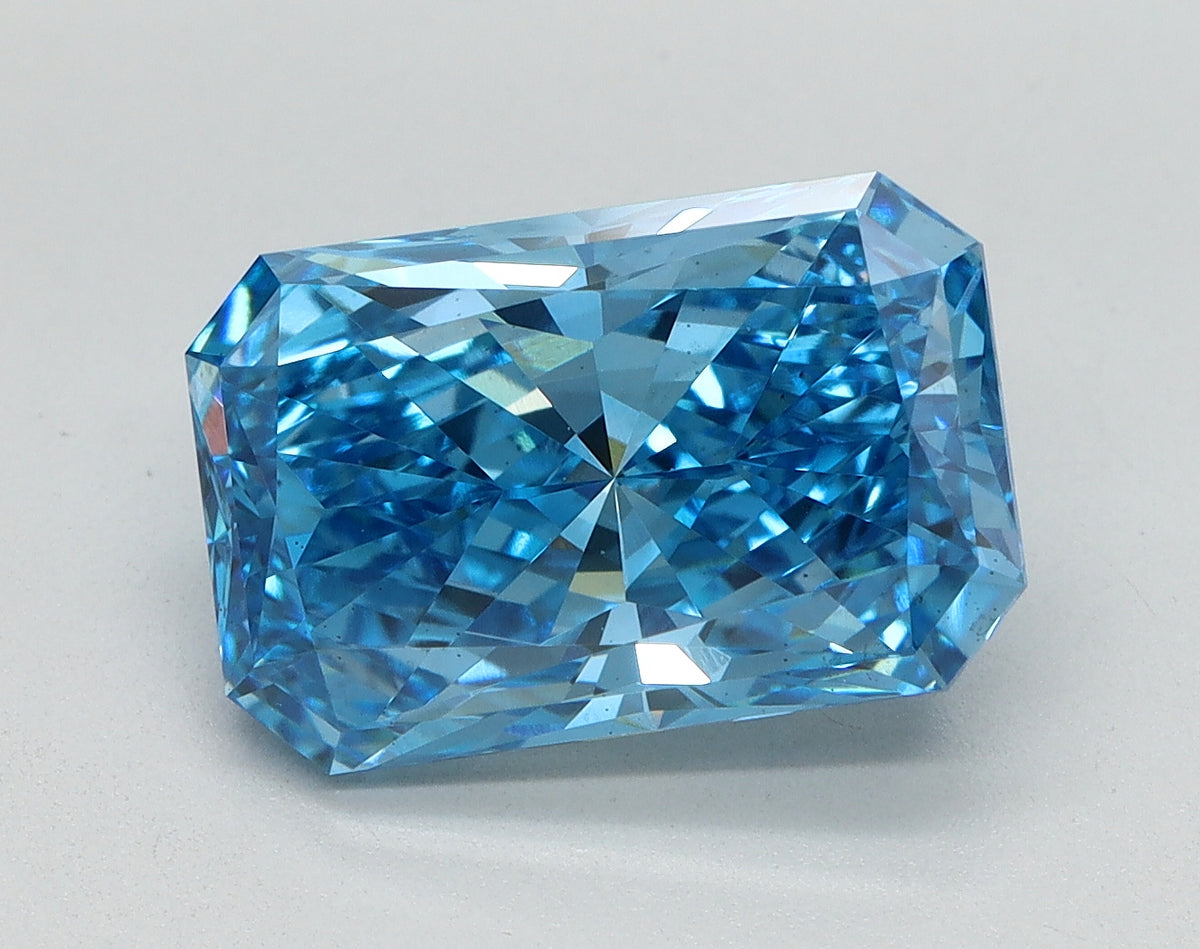 3.30ct Radiant Fancy Vivid Blue Lab-Grown Diamond — VS2 | IGI