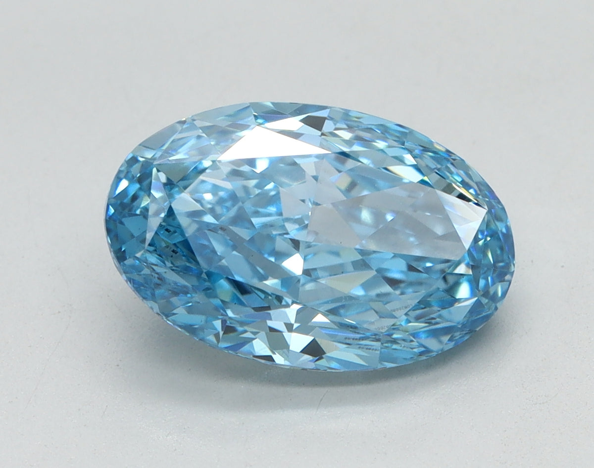 3.52ct Oval Fancy Vivid Blue Lab-Grown Diamond — VS1 | IGI