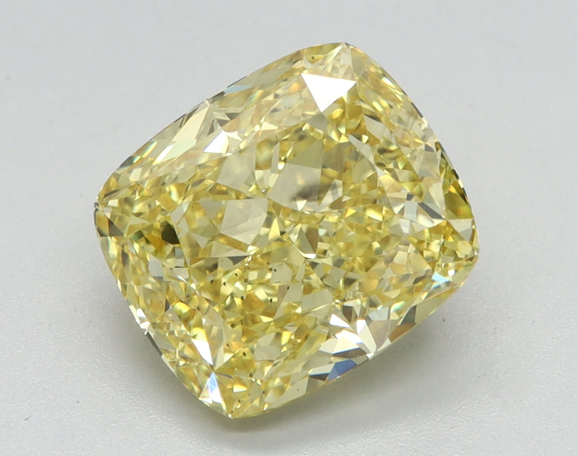 3.07ct Cushion Fancy Vivid Yellow Lab-Grown Diamond — VS2 | IGI
