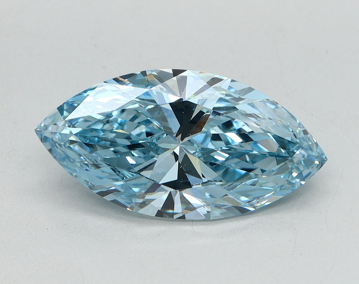 2.09ct Marquise Fancy Vivid Blue Lab-Grown Diamond — VS1 | IGI