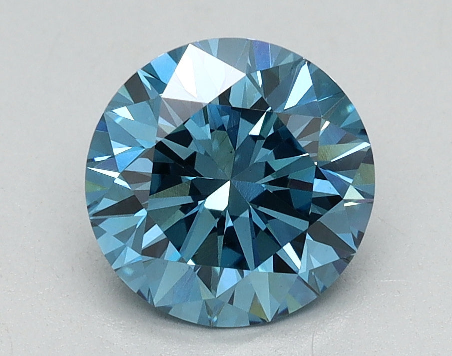 1.45ct Round Fancy Vivid Blue Lab-Grown Diamond — VS1 | IGI