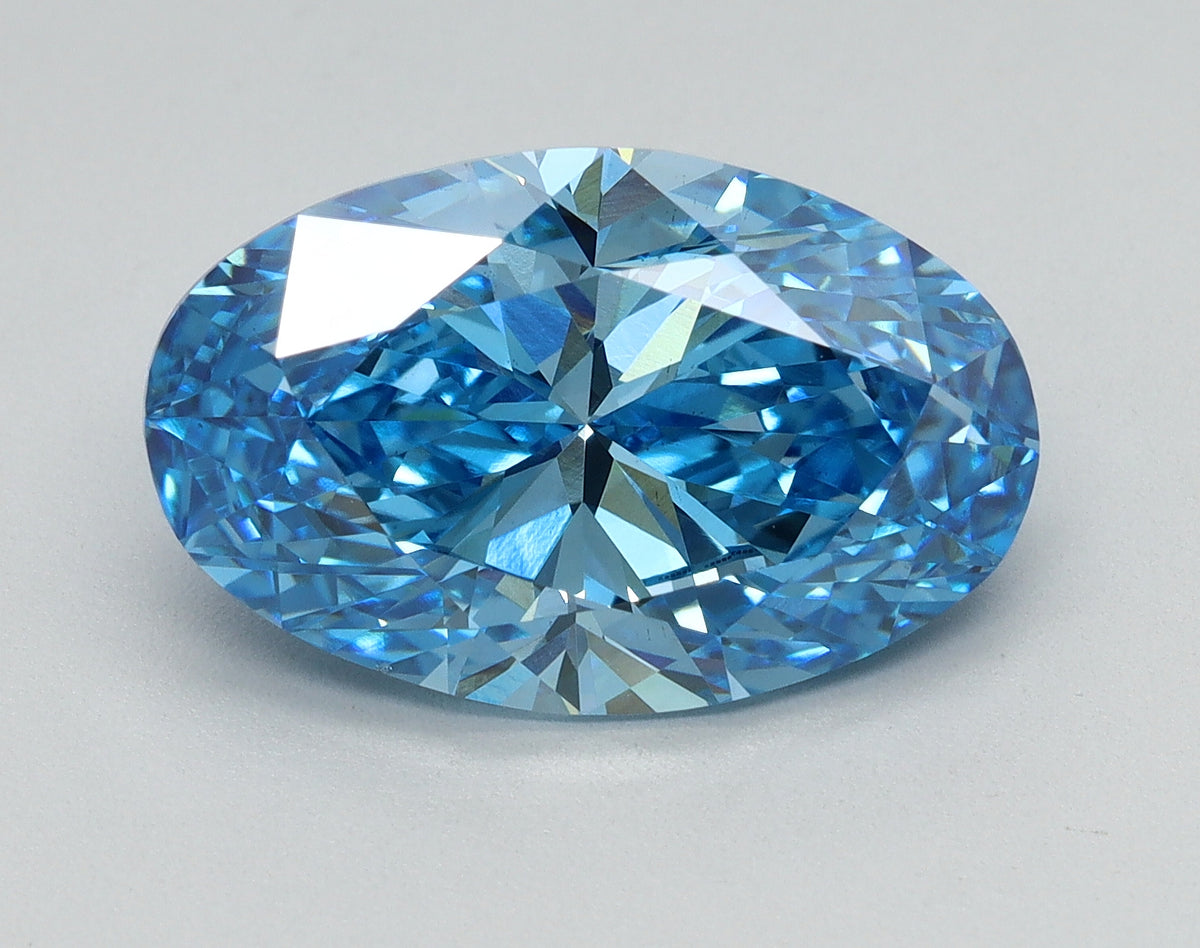4.53ct Oval Fancy Vivid Blue Lab-Grown Diamond — VS1 | IGI