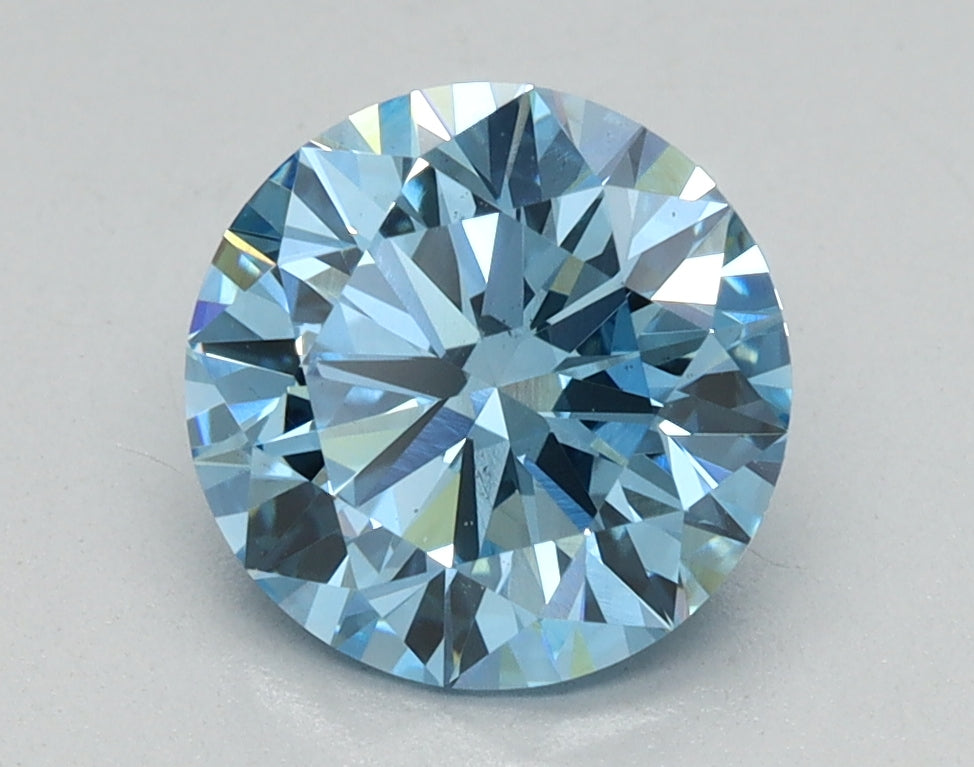1.61ct Round Fancy Vivid Blue Lab-Grown Diamond — VS2 | IGI