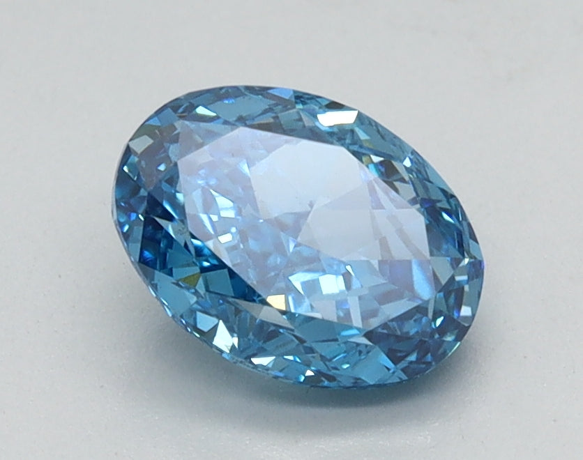 1.01ct Oval Fancy Vivid Blue Lab-Grown Diamond — VS1 | IGI