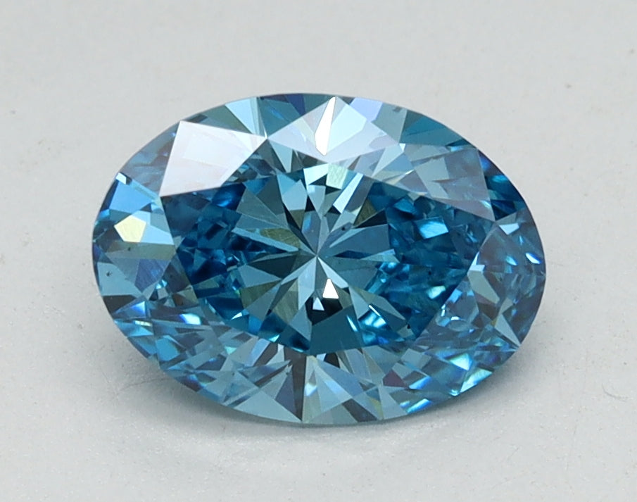 1.07ct Oval Fancy Vivid Blue Lab-Grown Diamond — VS2 | IGI