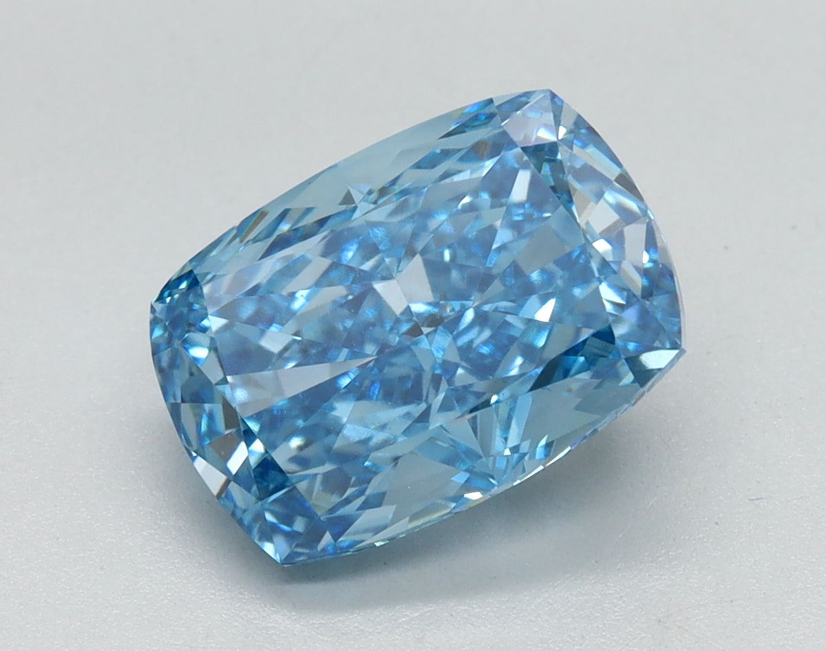 4.03ct Cushion Fancy Vivid Blue Lab-Grown Diamond — VVS2 | IGI