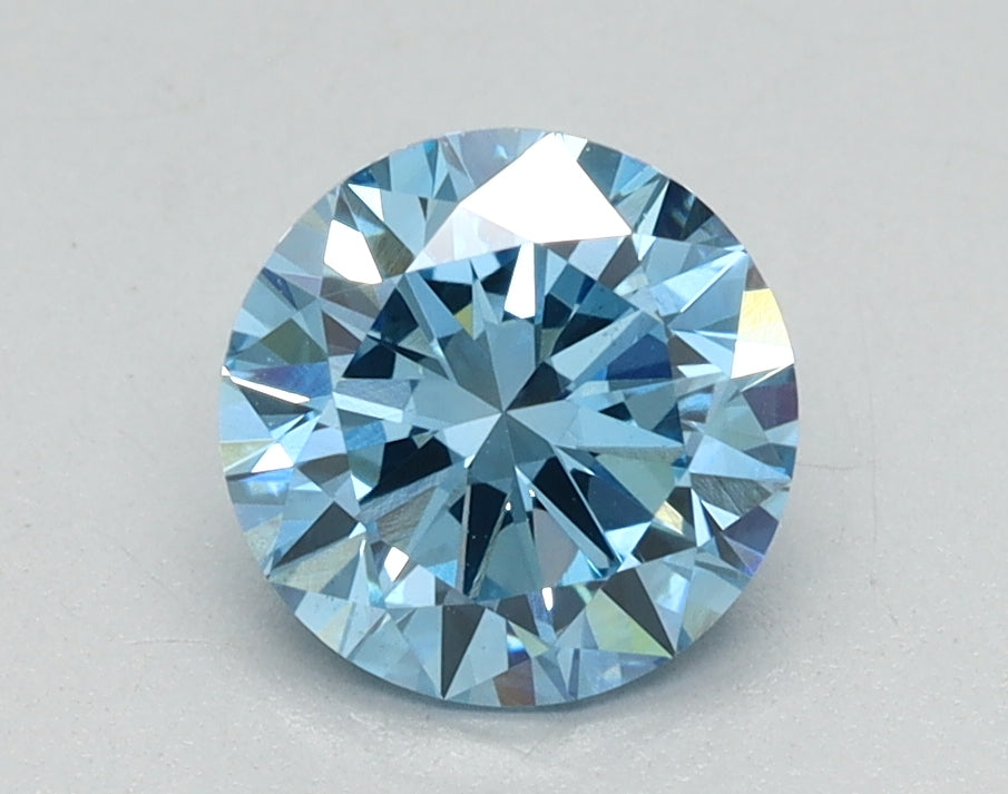 1.05ct Round Fancy Vivid Blue Lab-Grown Diamond — VS1 | IGI