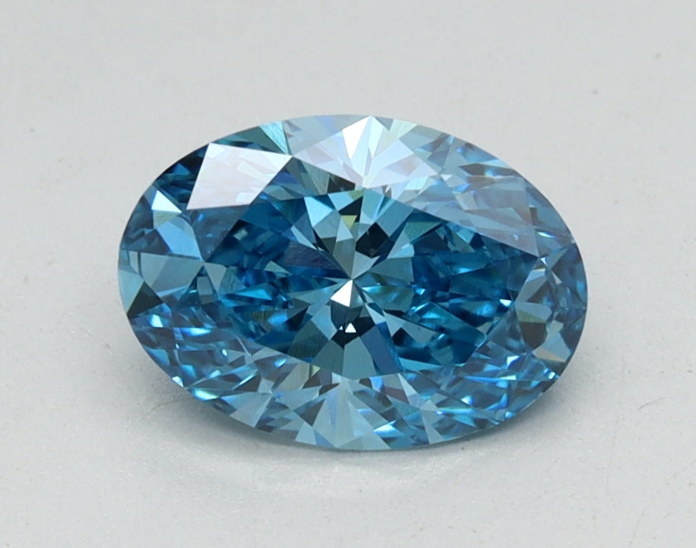 1.07ct Oval Fancy Vivid Blue Lab-Grown Diamond — VVS2 | IGI