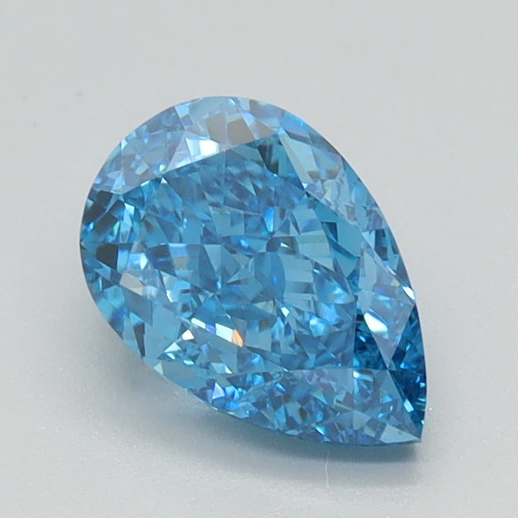 1.06ct Pear Fancy Vivid Blue Lab-Grown Diamond — VVS2 | IGI