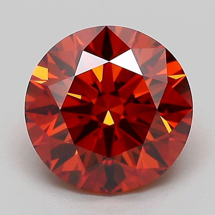 1.52ct Round Fancy Orange Lab-Grown Diamond — VVS2 | IGI