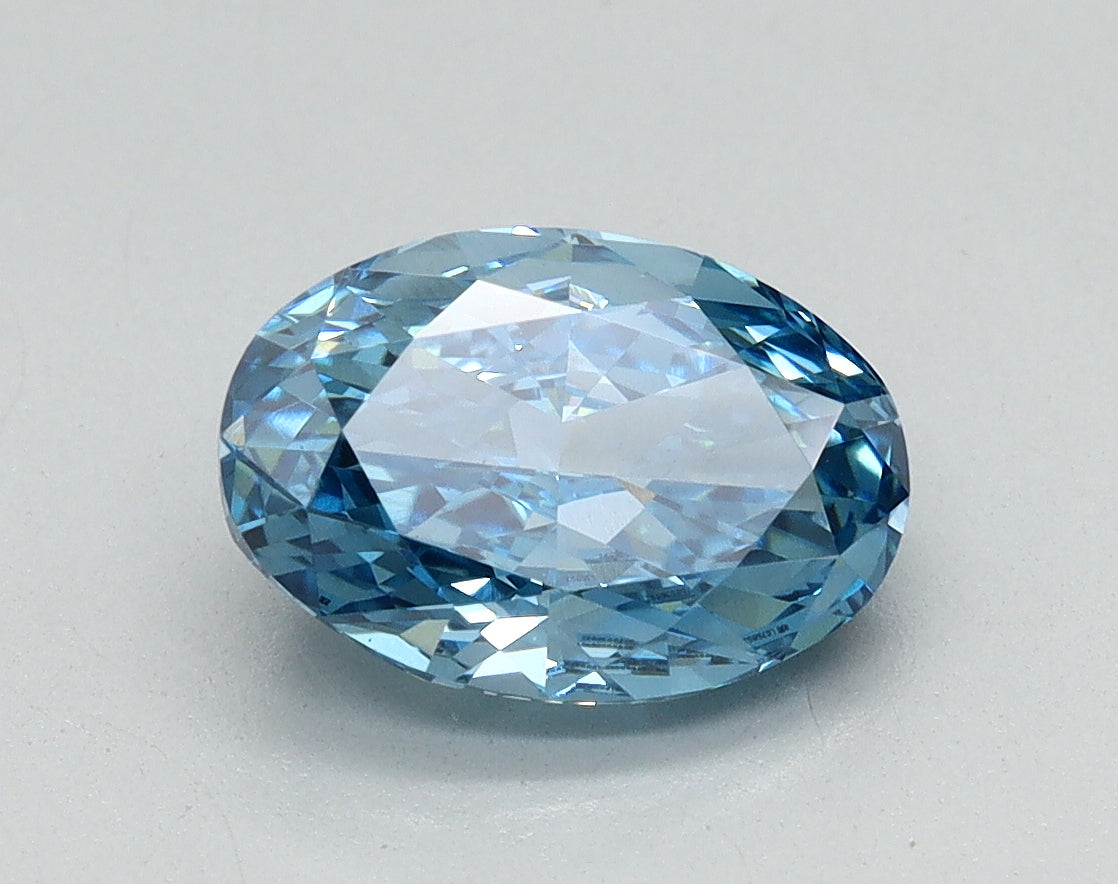 1.53ct Oval Fancy Vivid Blue Lab-Grown Diamond — VS1 | IGI